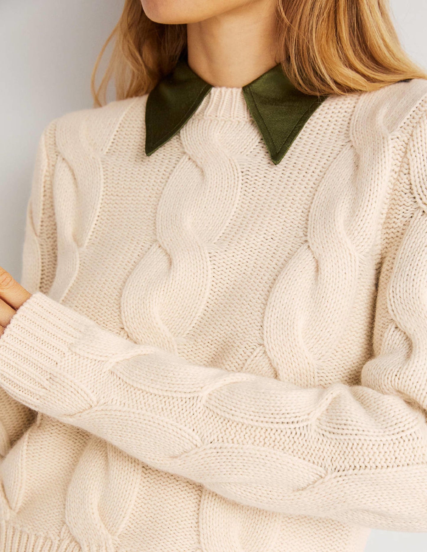 Chunky Cable Jumper-Warm Ivory