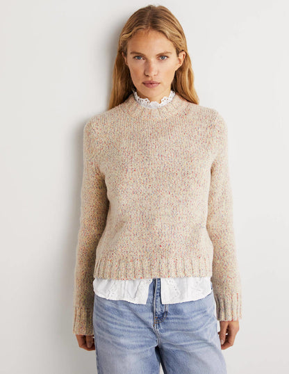 Speckled Fluffy Jumper-Ivory-1