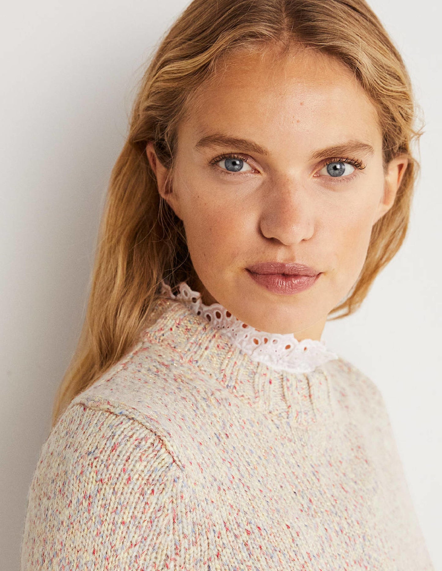 Speckled Fluffy Jumper-Ivory