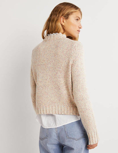 Speckled Fluffy Jumper-Ivory-3