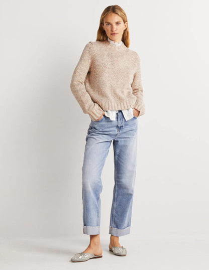Speckled Fluffy Jumper-Ivory-4