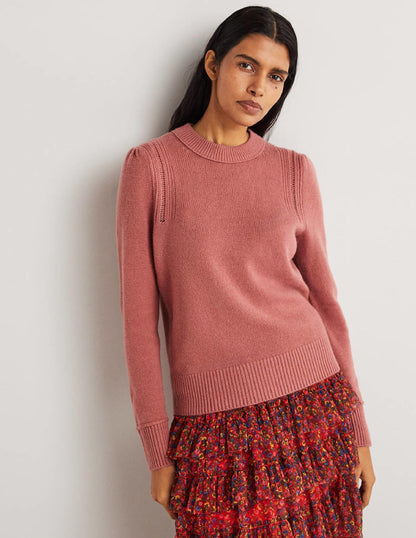 Lofty Cashmere Jumper-Dusty Red Melange-1