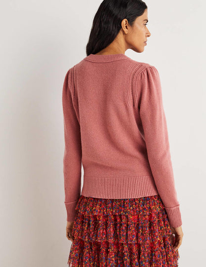Lofty Cashmere Jumper-Dusty Red Melange-3
