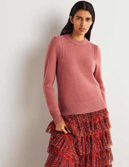 Lofty Cashmere Jumper-Dusty Red Melange-5