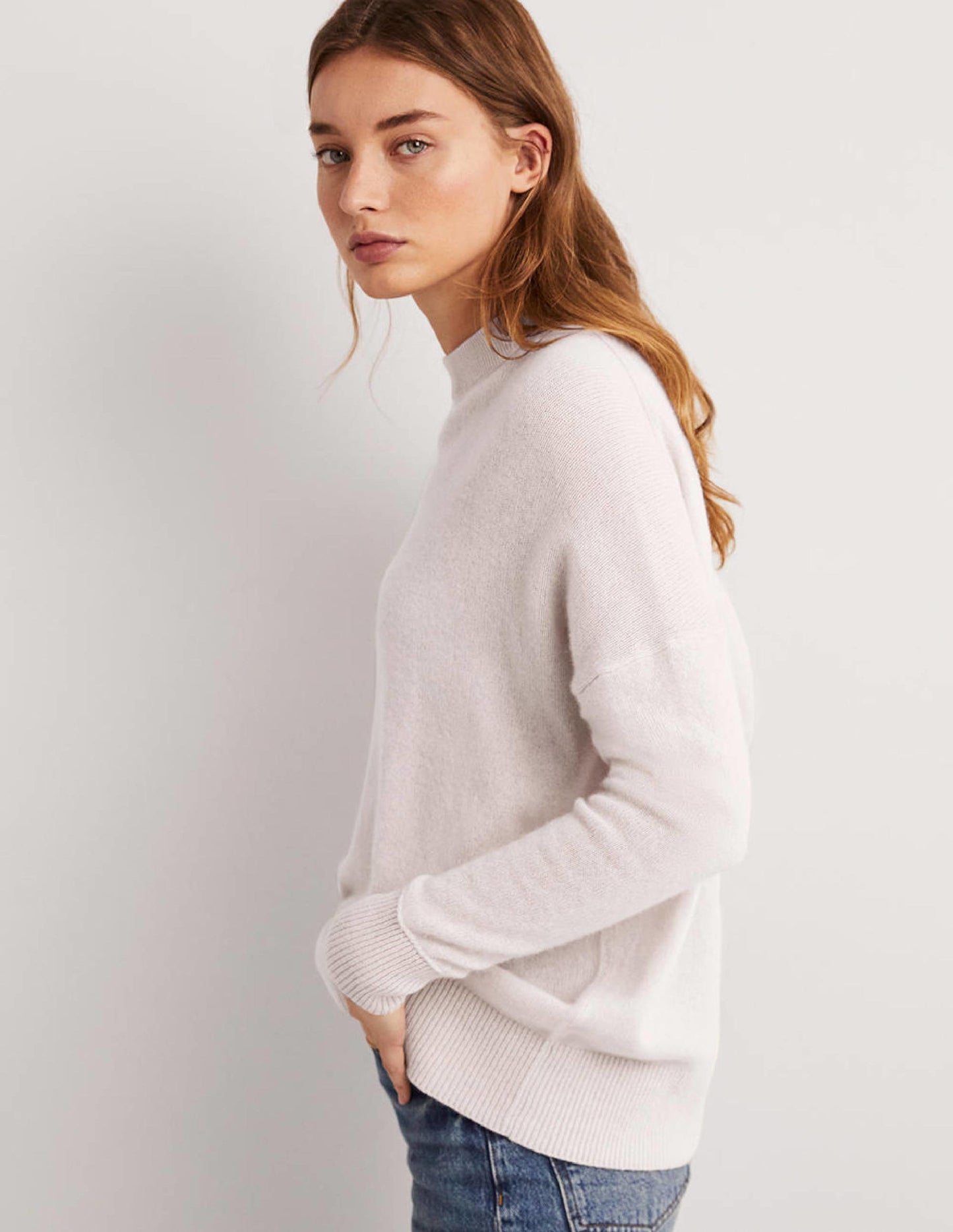 Cashmere Boyfriend Crew Jumper-Rope