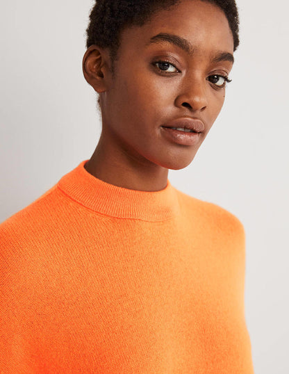 Cashmere Boyfriend Crew Jumper-Neon Orange-2