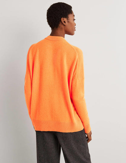 Cashmere Boyfriend Crew Jumper-Neon Orange-3
