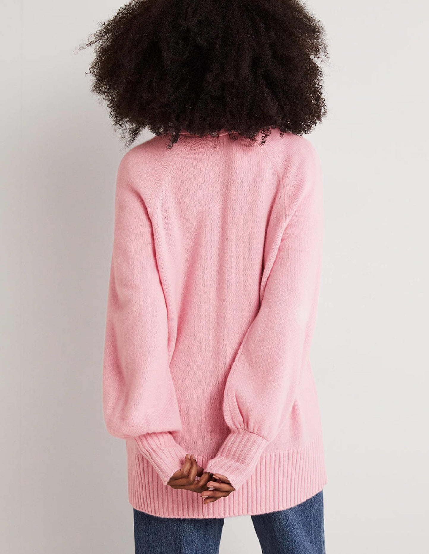 Long Cashmere Cardigan-Cameo Pink