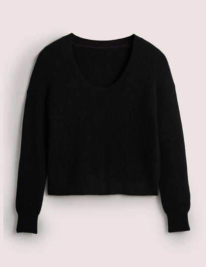 Cashmere Scoop Neck Jumper-Black-6