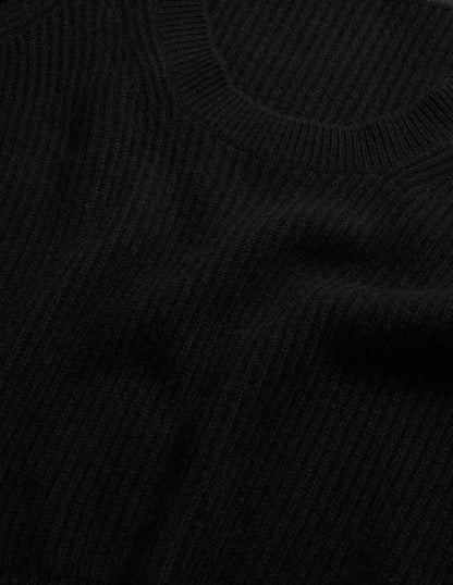 Cashmere Scoop Neck Jumper-Black-7