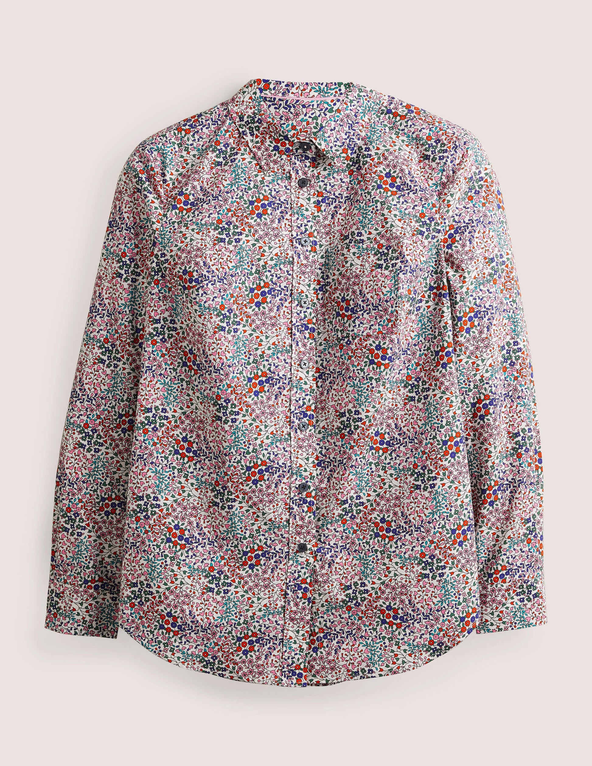 Classic Cotton Shirt-Ivory, Ditsy Garden-6