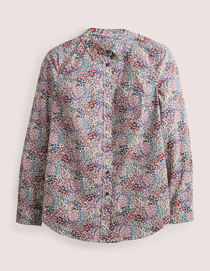 Classic Cotton Shirt-Ivory, Ditsy Garden-6