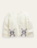 Cashmere Cardigan-Ivory Bunnies