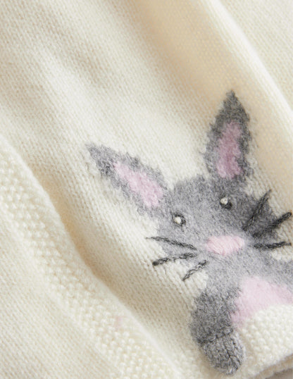 Cashmere Cardigan-Ivory Bunnies-3