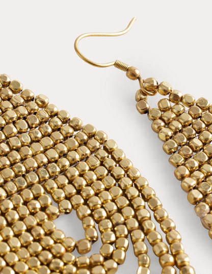 Bead Layer Earrings-Gold-4