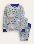Snug Single Long John Pyjamas-Grey Marl Nature Trail