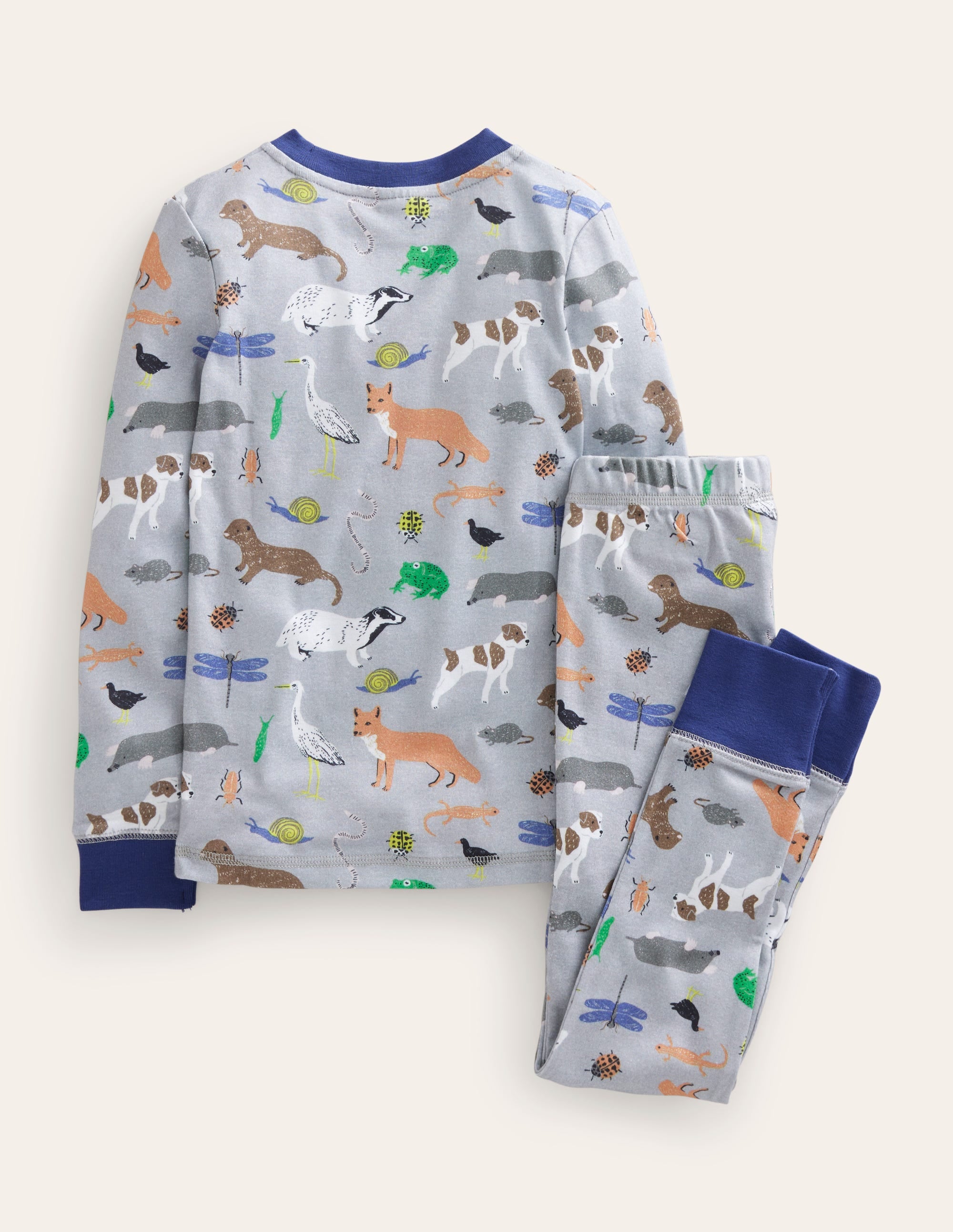 Snug Single Long John Pyjamas-Grey Marl Nature Trail - Image 2