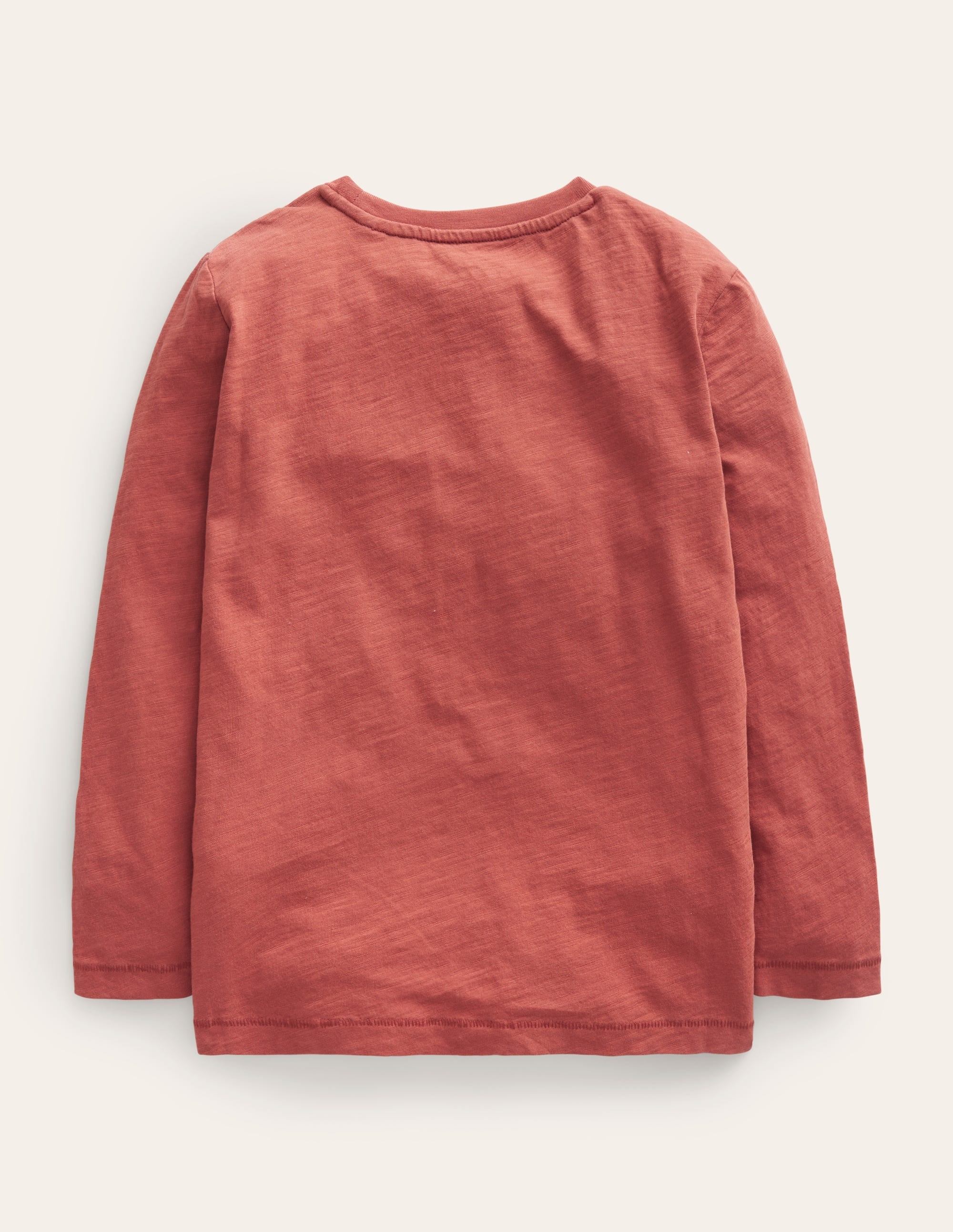 Long-sleeved Washed T-shirt-Roasted Chestnut Brown - Image 2