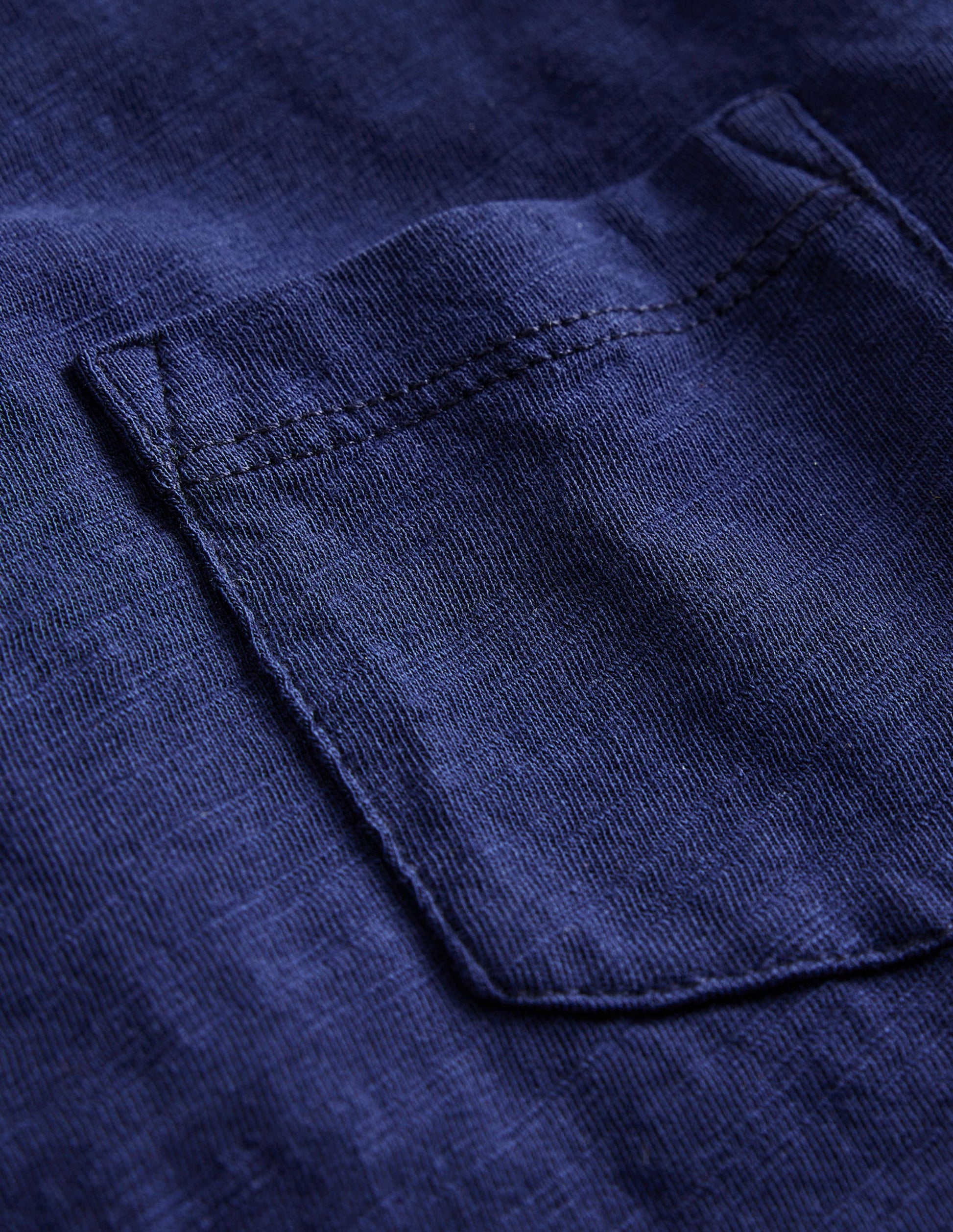 Long-sleeved Washed T-shirt-College Navy-3
