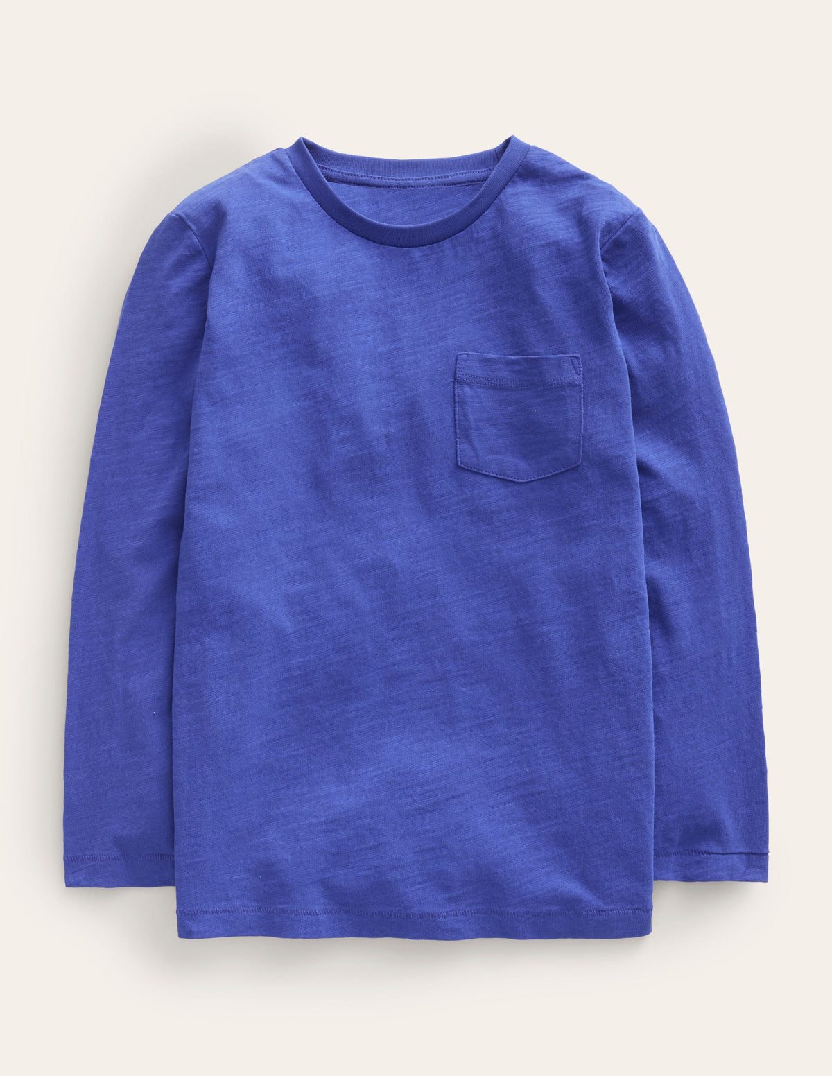 Long-sleeved Washed T-shirt-Bright Blue - Image 1
