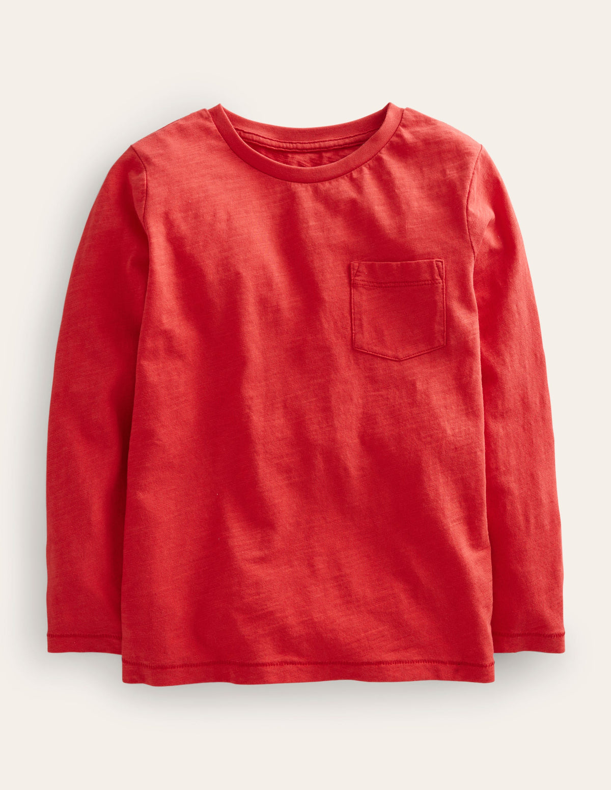 Long-sleeved Washed T-shirt-Rockabilly Red-1