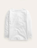 Long-sleeved Washed T-shirt-White