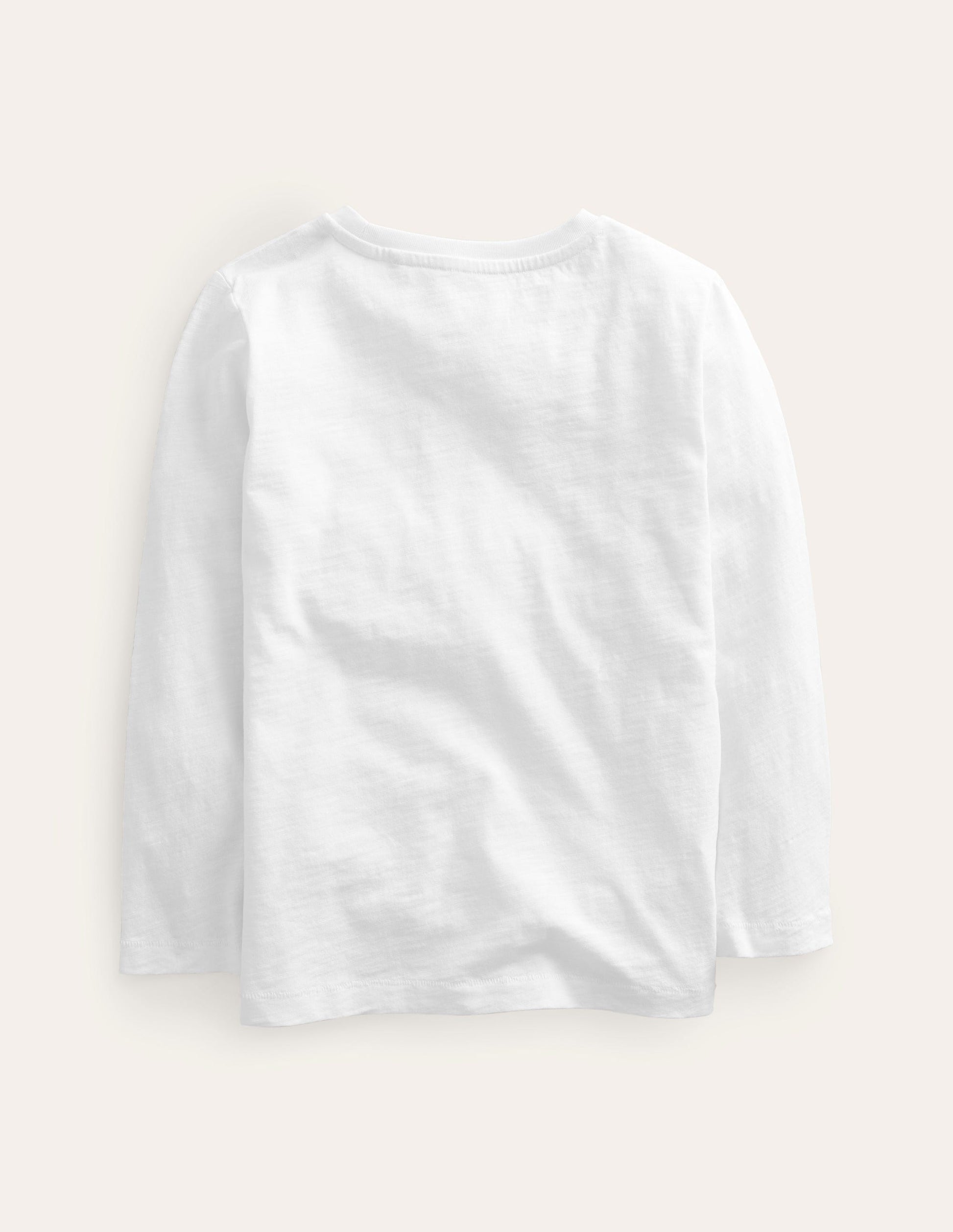 Long-sleeved Washed T-shirt-White-2