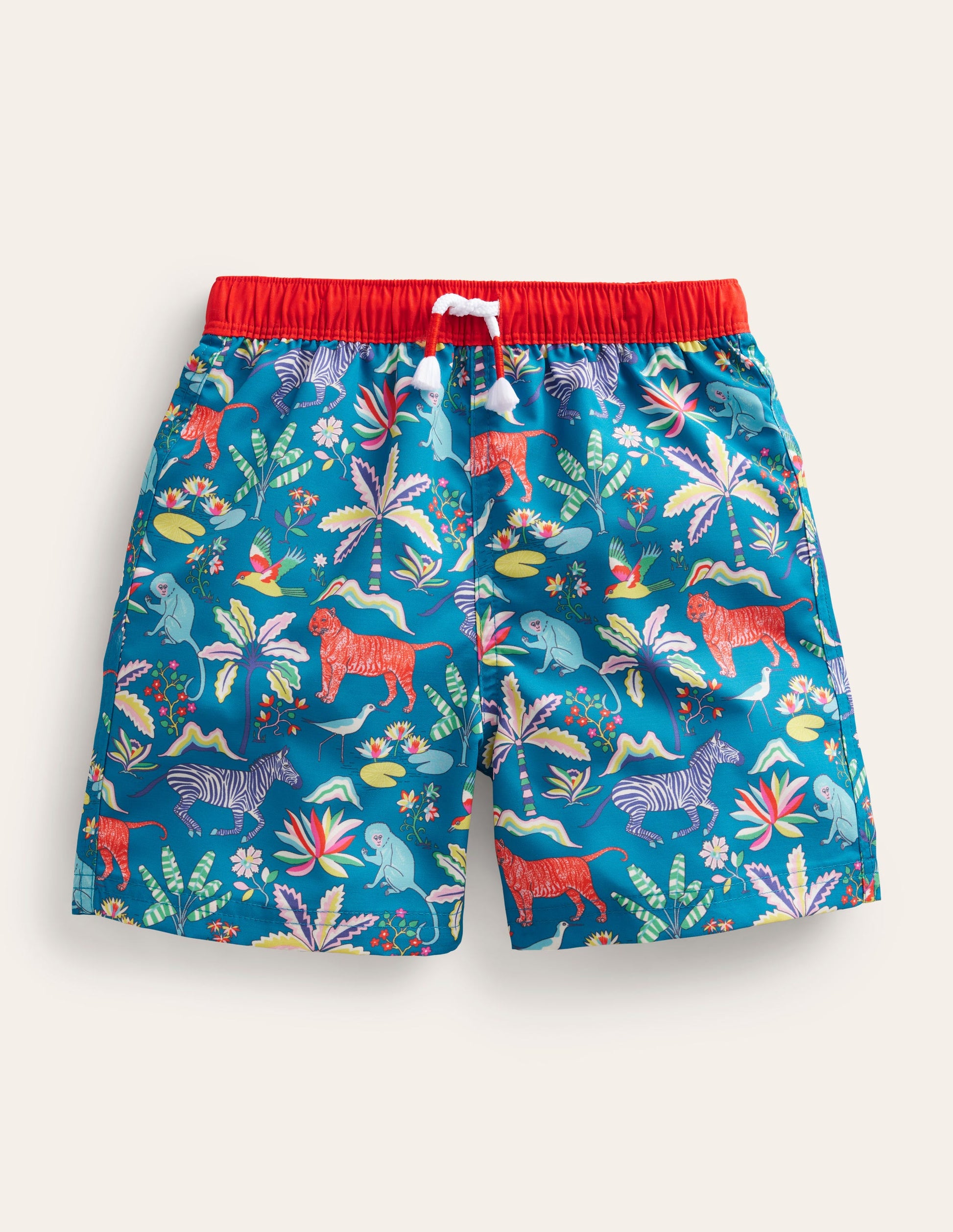 Swim Shorts-Island Blue Tropical Garden-1