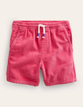 Retro Cord Shorts-Rose Red