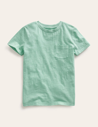 Washed Slub T-shirt-Opal Green