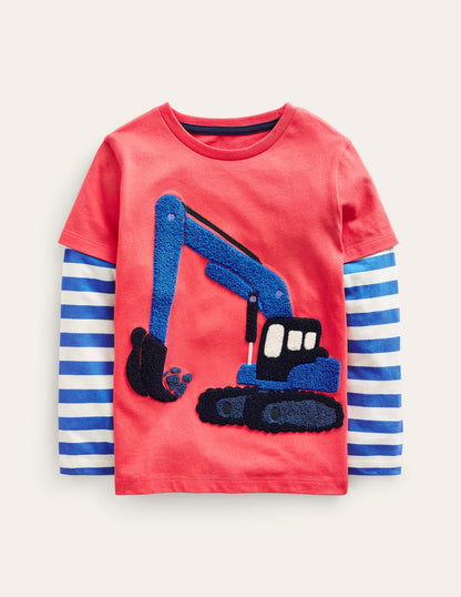 Bouclé Mock Sleeve T-shirt-Jam Digger