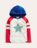Hooded Logo Raglan T-shirt-Ivory/Peppadew Star