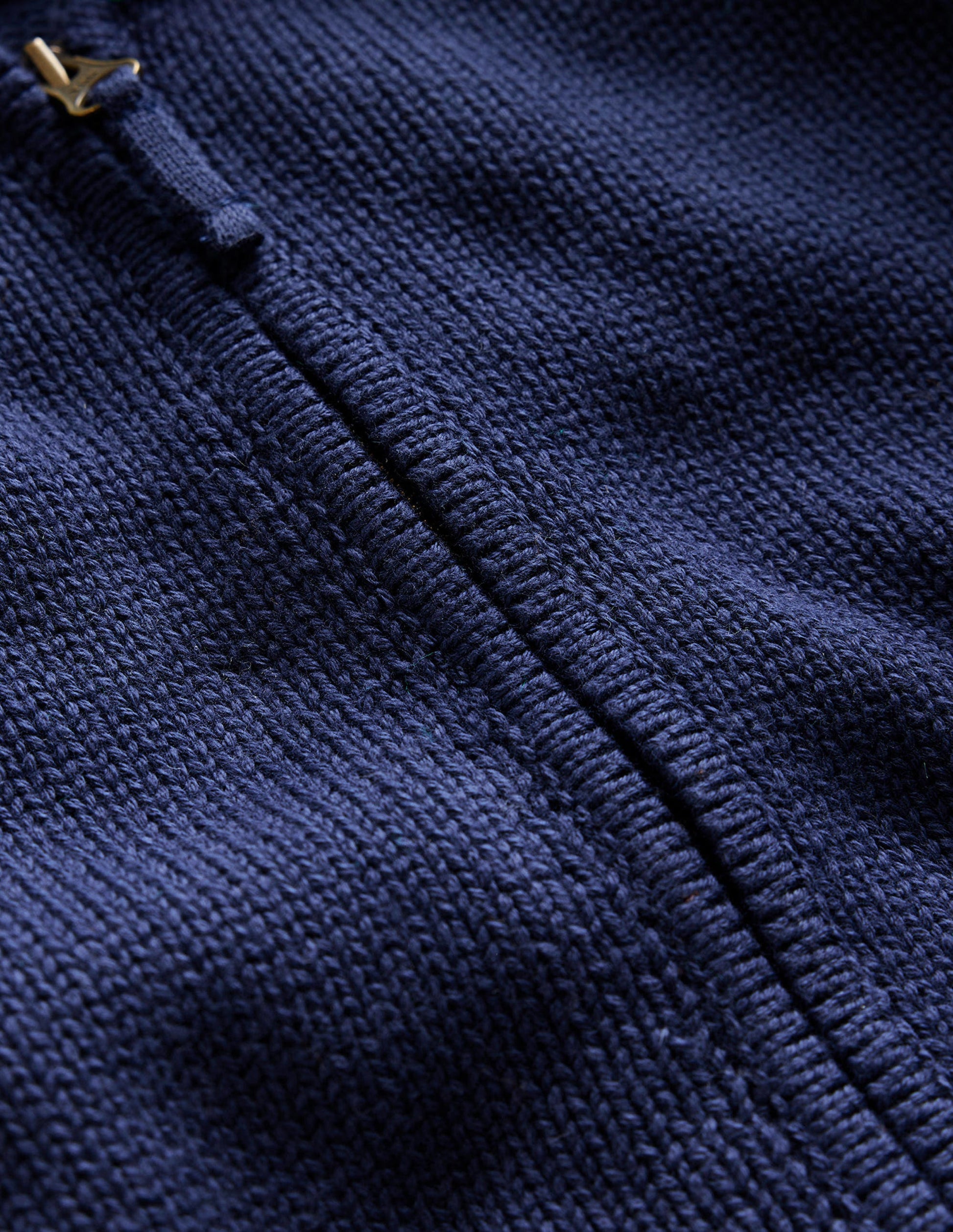 Zip Through Knitted Bomber-Deep Green/Navy-3