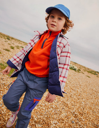 Colourblock Half Zip Sweat-Dahlia Red-4