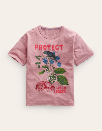 Eco-Print Relaxed T-Shirt-Almond Pink Protect-1