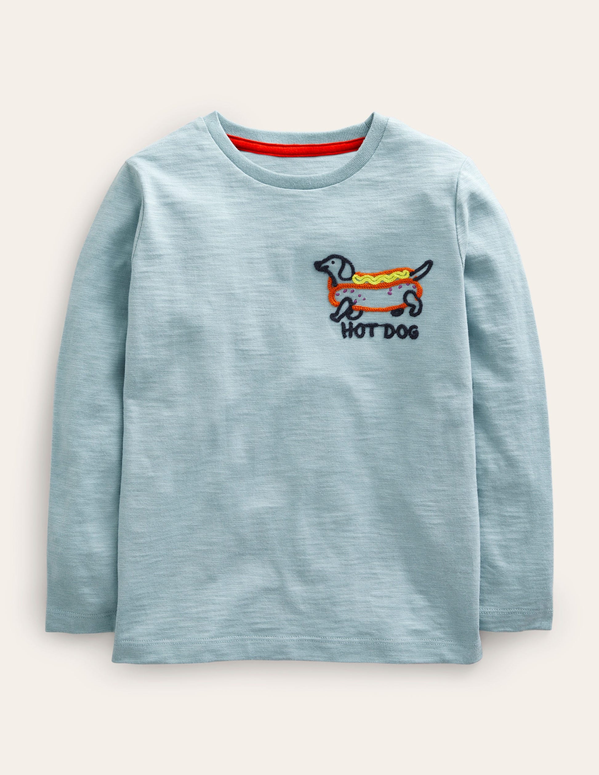 Embroidered-Logo T-Shirt-Blue Hot Dog-1