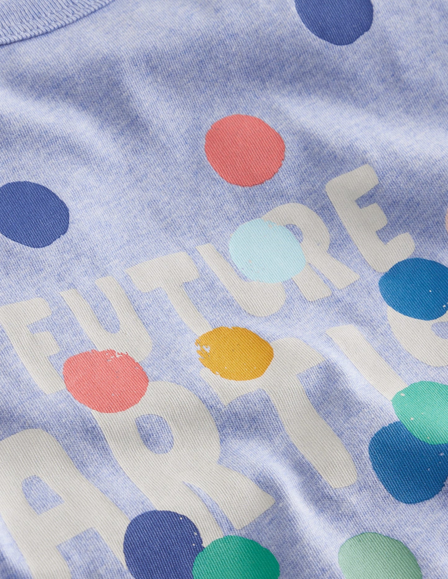 Relaxed Artist-Print T-Shirt-Light Blue Marl