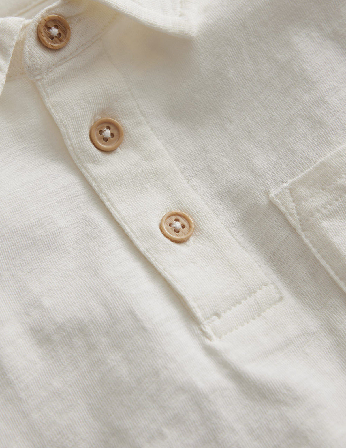 Slubbed Long-Sleeve Polo Shirt-Ivory-3
