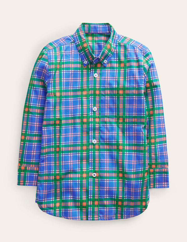 Cotton Shirt-Blue Check