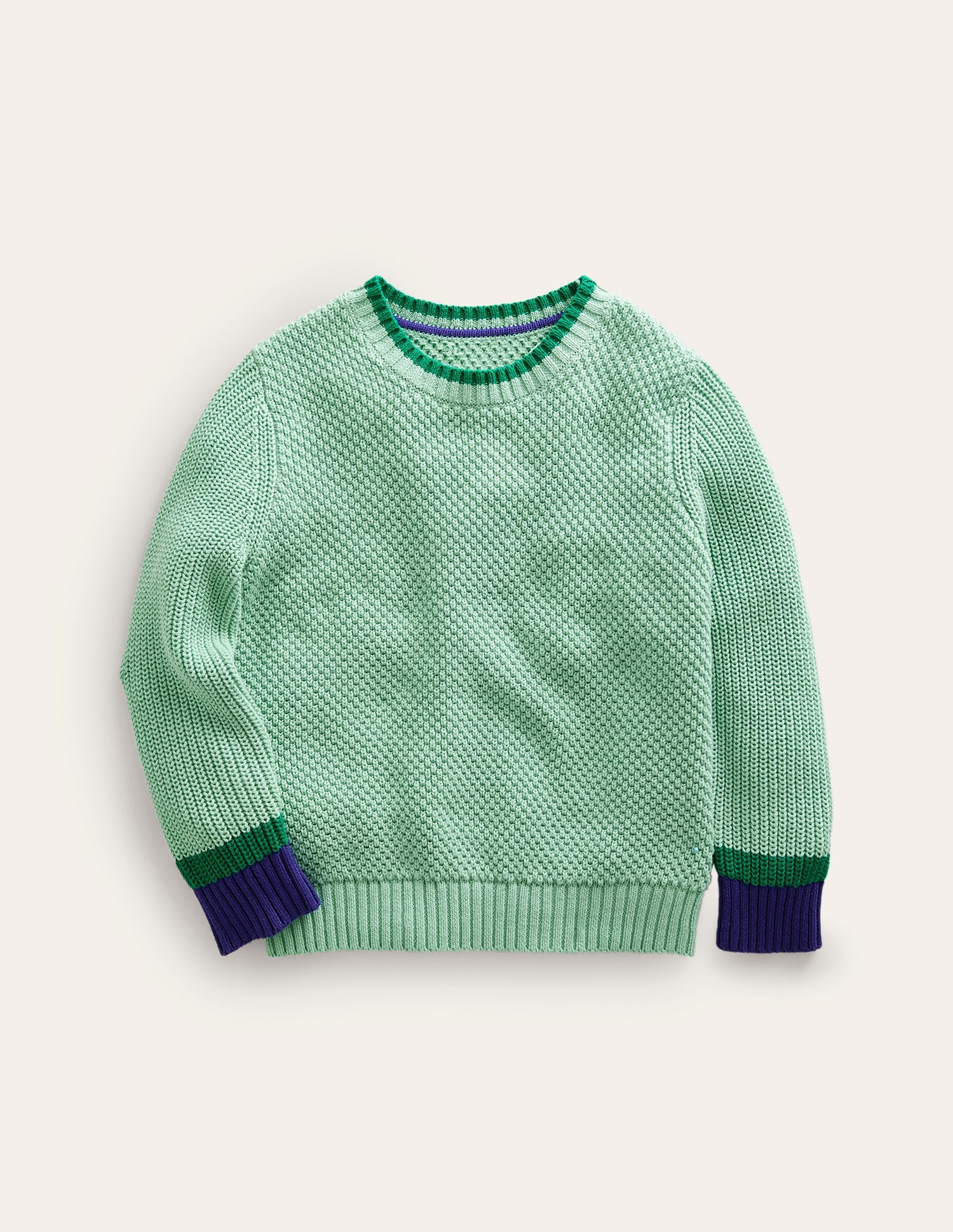 Chunky Cotton Jumper-Opal Green-1