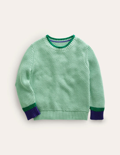 Chunky Cotton Jumper-Opal Green-1