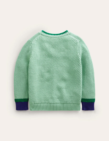 Chunky Cotton Jumper-Opal Green-2