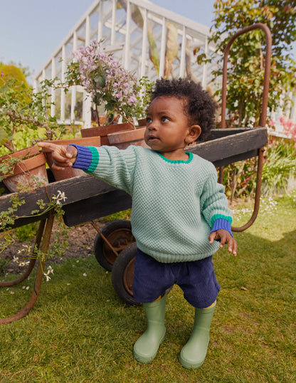 Chunky Cotton Jumper-Opal Green-5