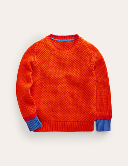 Chunky Cotton Jumper-Mandarin Orange-1