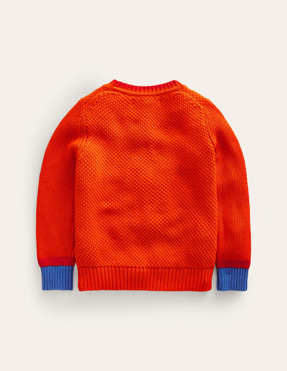 Chunky Cotton Jumper-Mandarin Orange-2