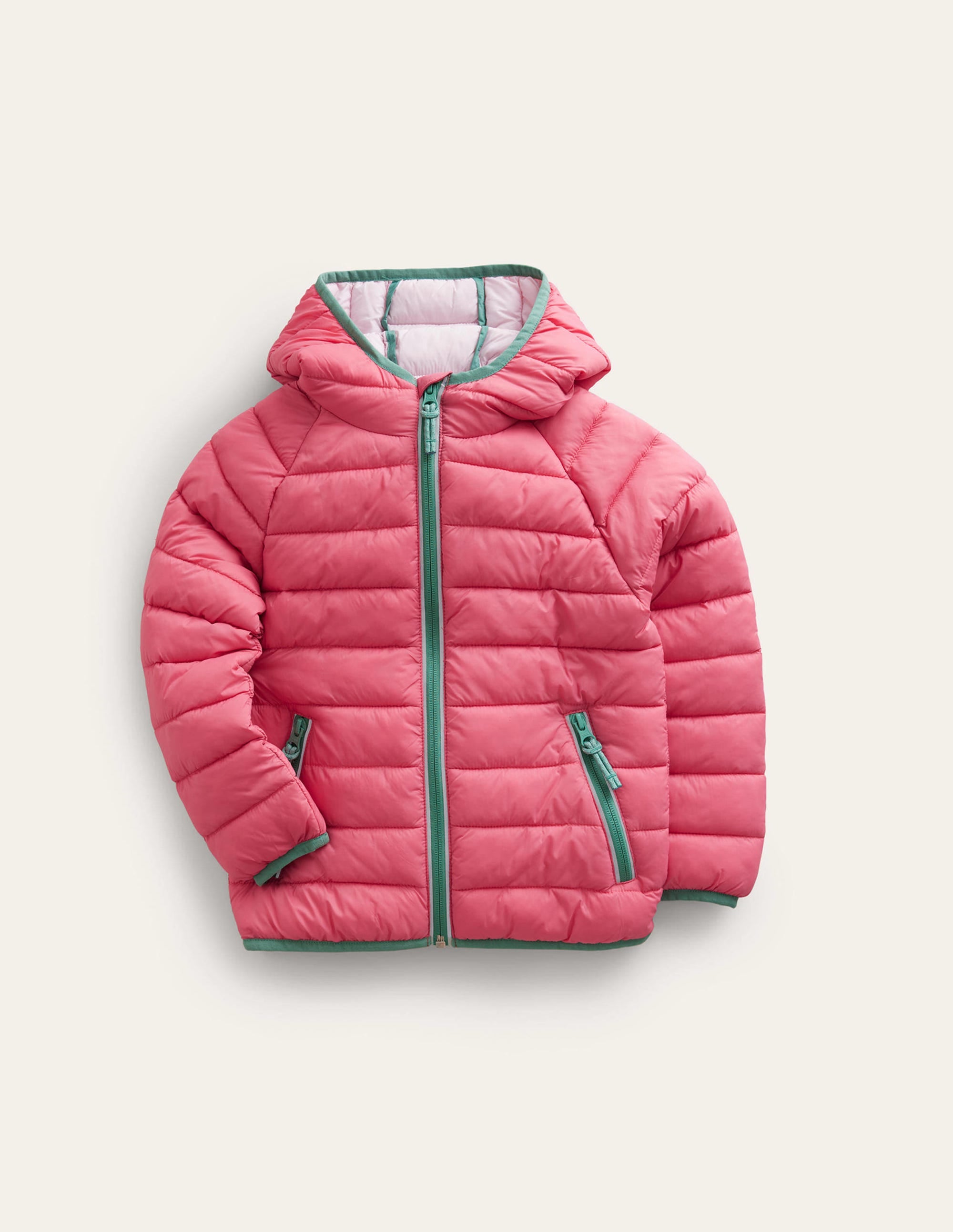 Pack-away Padded Jacket-Rose Red - Image 1