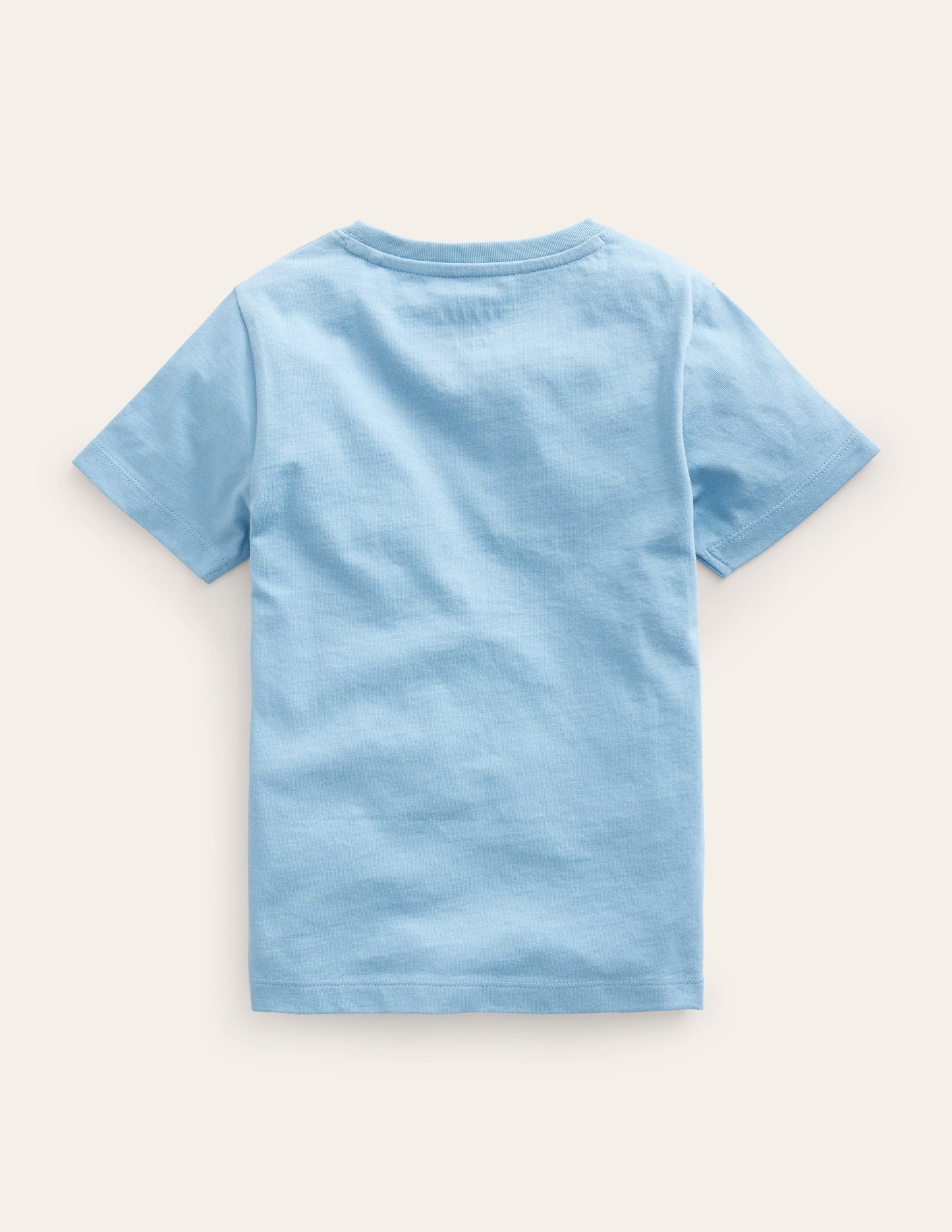 Cross-Stitch Cotton T-Shirt-Pebble Blue Train