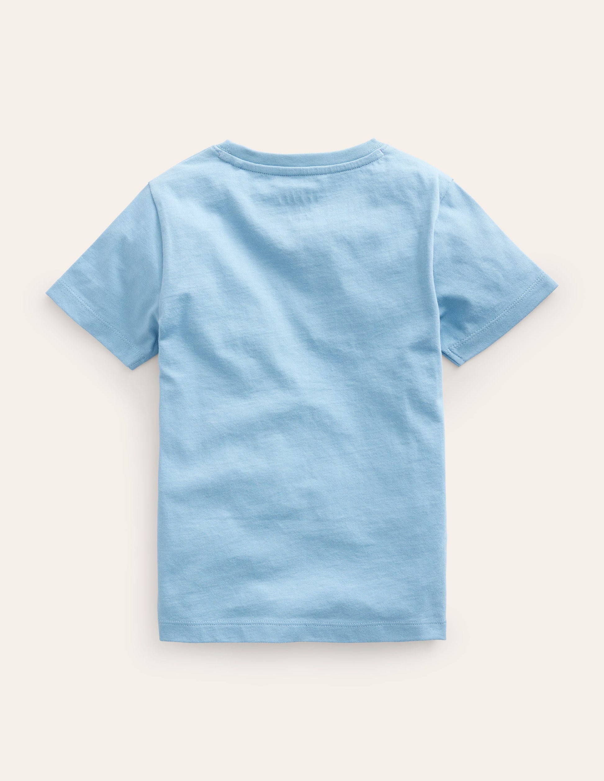 Cross-Stitch Cotton T-Shirt-Pebble Blue Train-2