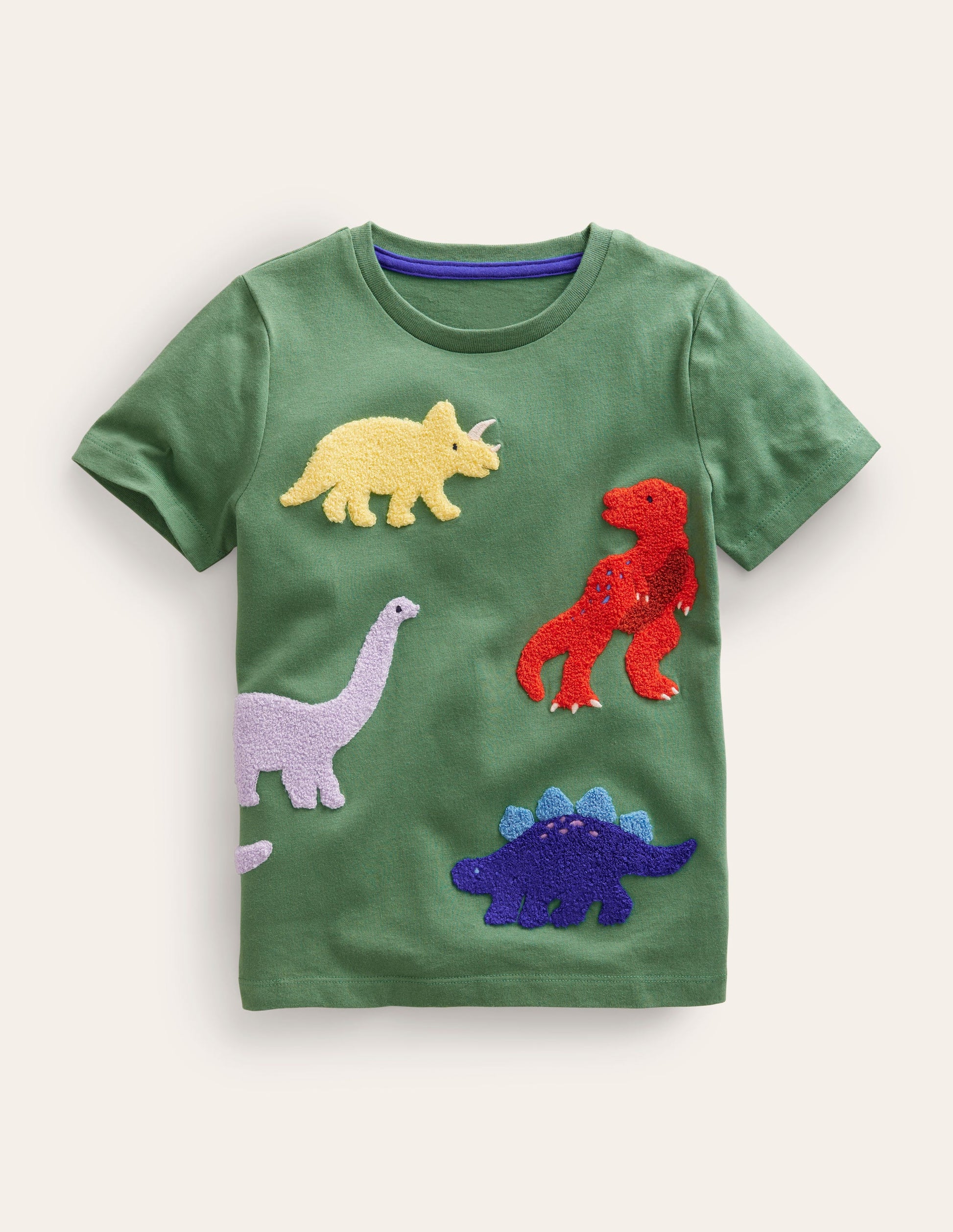Dinosaur-Print Bouclé T-Shirt-Rosemary Dinosaurs-1