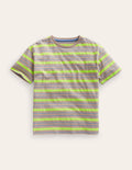 Relaxed Neon-Stripe T-Shirt-Oatmeal Marl/Neon Yellow